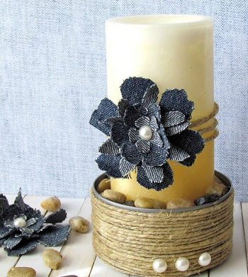 Woodsy twine bound candle holder Turn Trash To Treasure Projects From Tin Can That Also Appealing