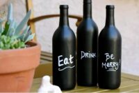 Wine bottles with chalkboard paint