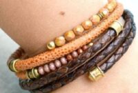 Diy layered leather autumn bracelet