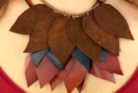 Diy leather leaf layered necklace