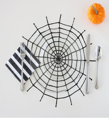 Halloween spiderweb placemats DIY Household Halloween Decorations That Scary Easy And Cheap