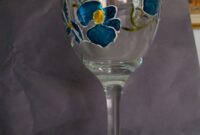 Hand-painted orchid wine glass