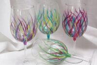 Wine glasses with waving line