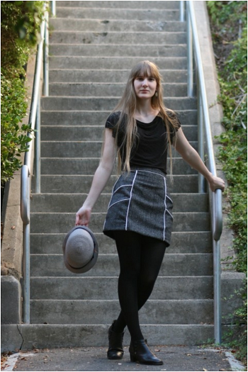 Chalk lines skirt Playful DIY Skirt Ideas For Colder Weather To Continue Feeling Elegant