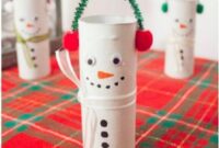 Diy toilet paper roll snowmen