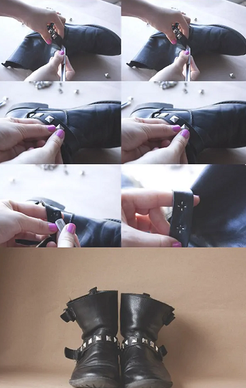 Simple studded straps Amusing Ways To Customize Your Boots Before Winter Comes