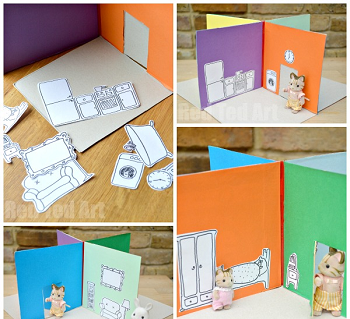 Cereal box to foldable doll's house DIY Crafts From Cereal Box Ranging From Organizer To Table Top Decoration