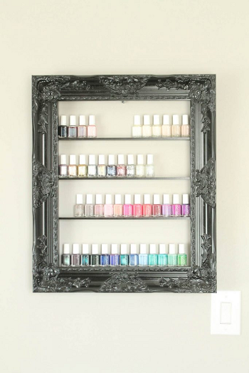 Colorful nail polish in an elegant frame Decorating Ways To Display Rustic Frames For Your Farmhouse Home