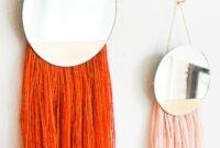 Diy fringed mirror wall hanging