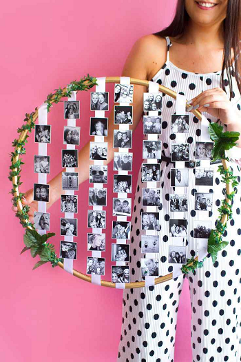 Diy hula hoop photo display Worthwhile DIY Hula Hoop Ideas For Useful Products And Decor