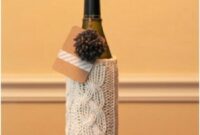 Diy winter wine bottle wrap