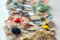 Diy colorful fabric flower pins