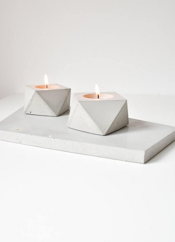 Modern stylish concrete tealight candle holders Elevating DIY Tealight Candle Holder Ideas To Create Focal Point Decoration