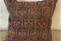 Old carpet into rug throw pillow