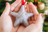 Rustic Yarn Star Christmas Tree Ornament