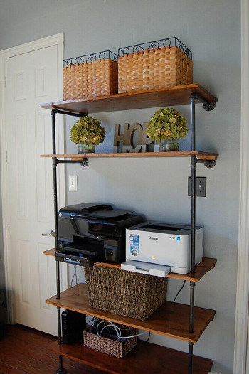 Simple and stylish pipe wall shelf Uncomplicated DIY Pipe Shelves To Save Space Efficiently