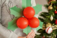 Giant holly berry and leaf craft