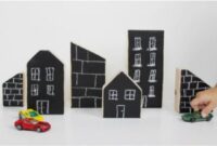 Amazing wooden chalkboard city blocks