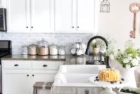 Diy faux brick kitchen backsplash