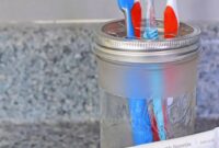 Diy mason jars toothbrush holder