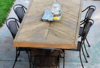 Diy simple outdoor herringbone table