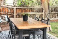 Diy wooden dining table for outdoor