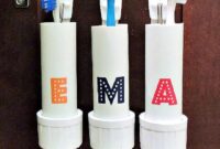 Pvc pipes toothbrush holders