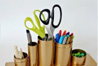 Diy gold pencil holder