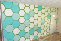 Diy hexagon patterned wall