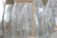 Diy shell and twine bottles