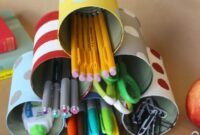 Diy tin can pyramid organizer