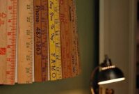 Diy vintage lampshade with old rulers