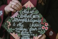 Diy floral graduation cap with script letters