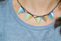 Diy triangle statement necklace from old cds