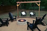 How to build firepit with hanging chairs to enjoy cookout or party with your family3