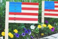 Diy 4th july paint stick garden flags