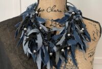 Diy denim scarf jeans necklace