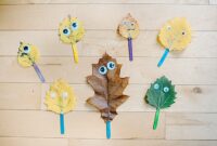 Diy painted autumn leaf monsters