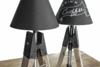 Diy wood lamp with chalkboard shades