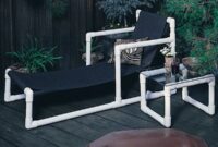 Pvc pipes outdoor lounge chair and table