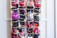 Diy hanging makeup organizer