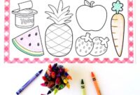 Coloring picnic fruits