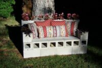 Diy cement block couch planter