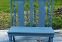 Garden bench from repurposed chairs