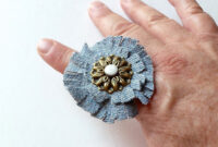 Diy denim cocktail ring