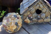 Diy garden pebble gazing ball