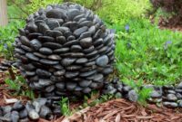 Diy layered stone garden ball