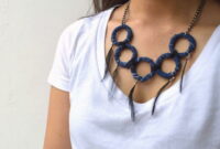 Denim-wrapped diy necklace