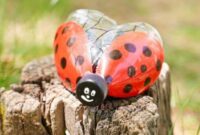 Plastic bottle ladybug garden decor