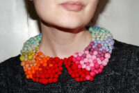 Rainbow pom pom collar necklace